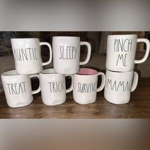 **9PC** Assorted BUNDLE Rae Dunn Artisan Magenta Ceramic Coffee Cups Mugs